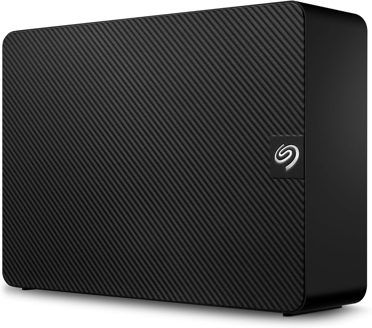 Seagate Expansion Desktop 16TB external hard drive, showcasing its sleek design.